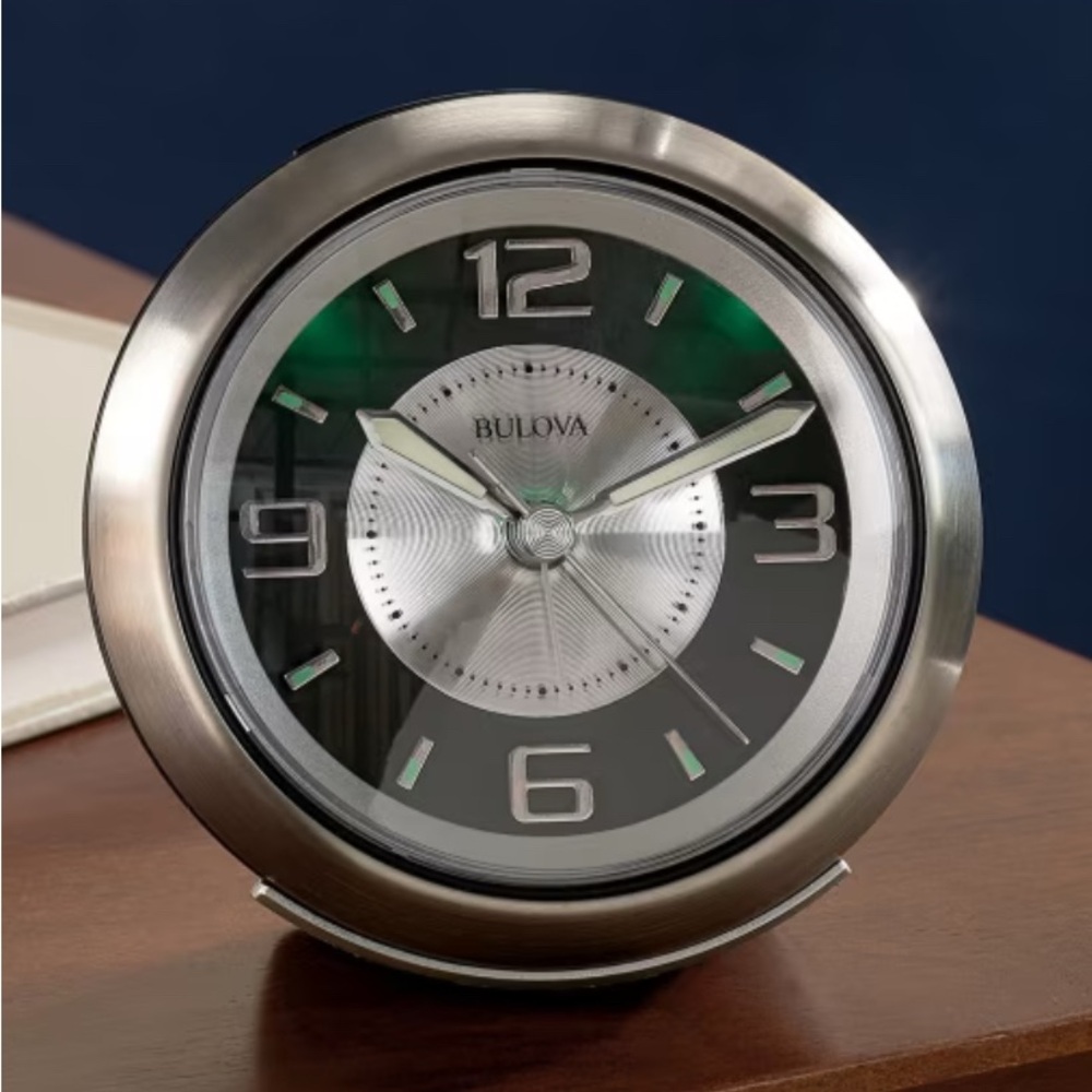 Bulova Silver and Black Wall Clock